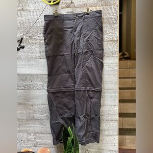 Prana | Convertible Technical Hiking Camping Pants/Capris - 10, Gray